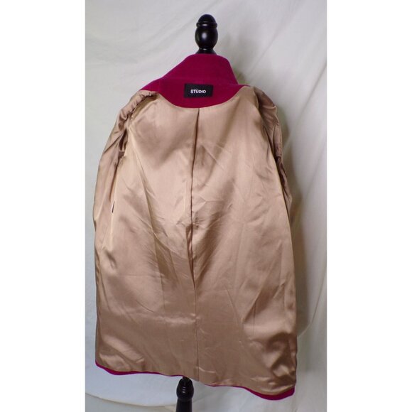 🆕FLEURETTE Wool Stand Collar Car Coat Currant 4 - Picture 8 of 12